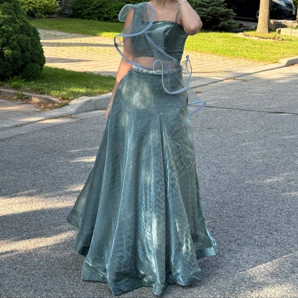 Elegant Blue Satin Lehenga